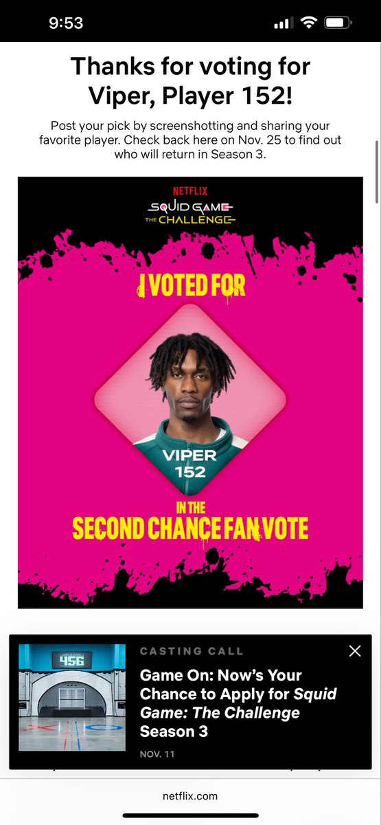 Loving <a href="/squidgame/">Squid Game</a> and the suspense each episode!!!
I vote for Viper to return because I think he could have done better. I think he could use the money more than the other options. Truly wish Trinity Won or got a second chance! He is a Rockstar and genuinely good human!!! 💯