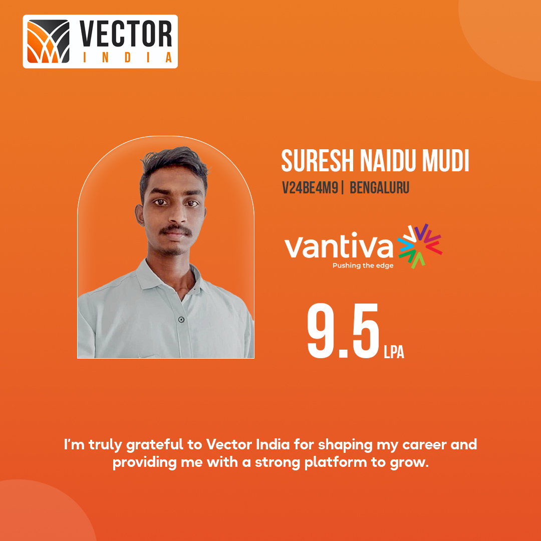 Vector_India's tweet image. Celebrating another proud moment at Vector India!
Suresh Naidu Mudi from our Bengaluru branch bags 9.5 LPA at Vantiva after mastering Embedded Systems with us.
Hands-on training + strong placement support = Career Success!
#PlacementSuccess #EngineeringCareers #EmbeddedSystems