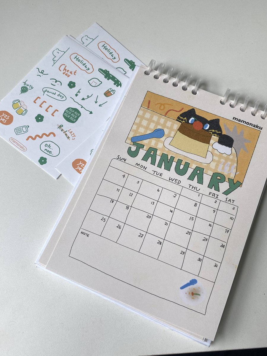 ปฏิทินน้องน่ารักกก มีทั้งแบบตั้งโต๊ะ และ แบบ journal A6 น่ารักมิ้งง 
ออกแบบเองวาดเองปริ้นท์เองด้วยน้า 

#mamonaku 

s.shopee.co.th/20nke7Rb7g