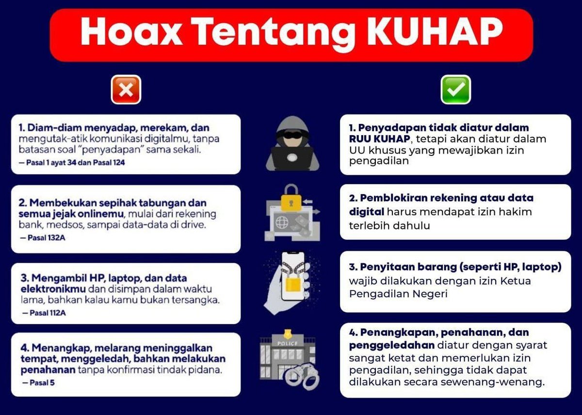 junggleBi's tweet image. Pamflet yang dishare itu dibikin seolah penting padahal isinya cuma Hoax tentang KUHAP makanya kita wajib Lawan Disinformasi dan Hoax