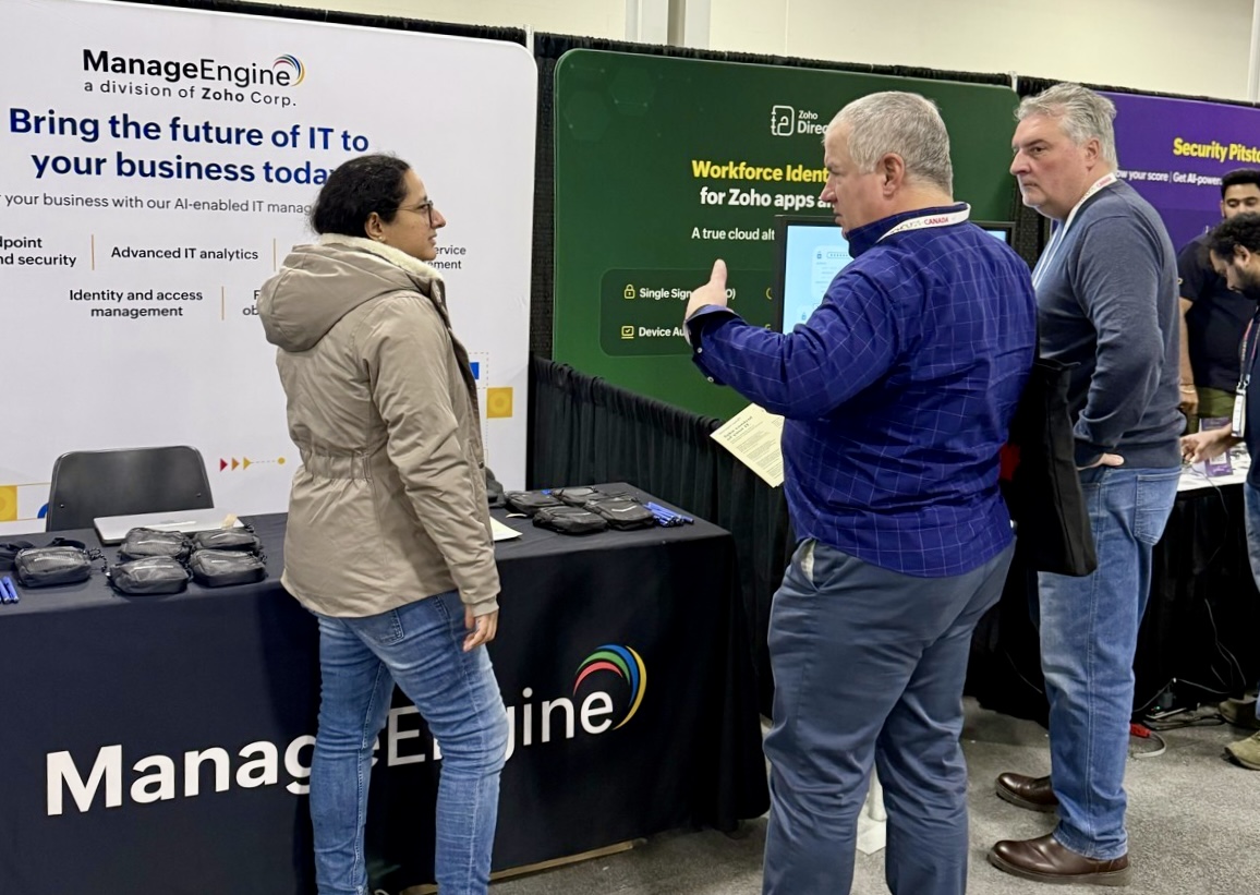 manageengine's tweet image. We’re at #Zoholics and absolutely love the energy! ⚡️Stop by the ManageEngine booth to chat with our experts and discover how our AI-powered IT management solutions help you manage and secure your business.