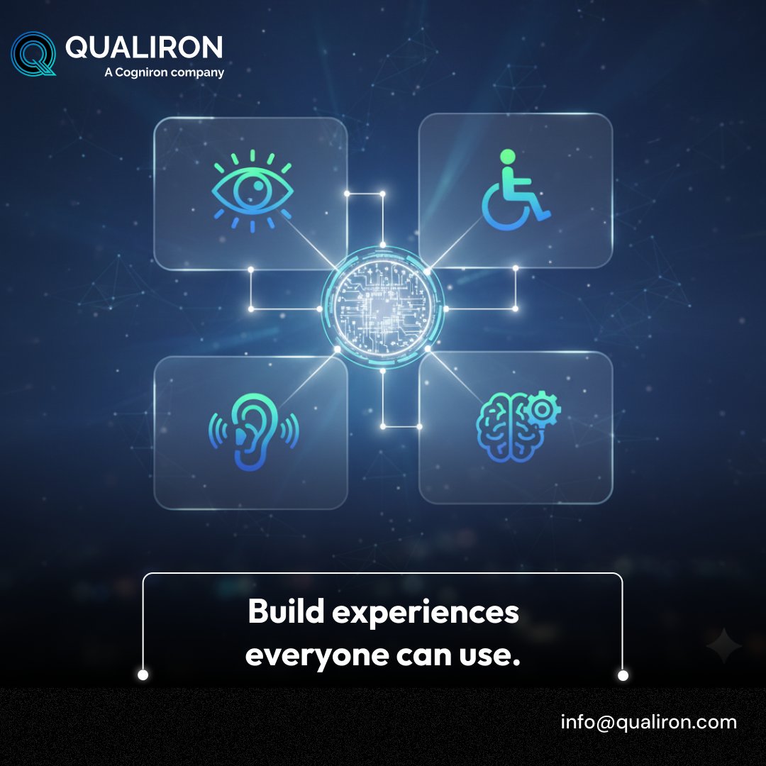qualiron's tweet image. Accessibility is about respect, not checkboxes.

Qualiron ensures products work for everyone through WCAG checks, assistive-tech support, contrast reviews, and real-world usability testing.

#AccessibilityTesting #InclusiveDesign #Qualiron #WCAGCompliance #DesignForAll
