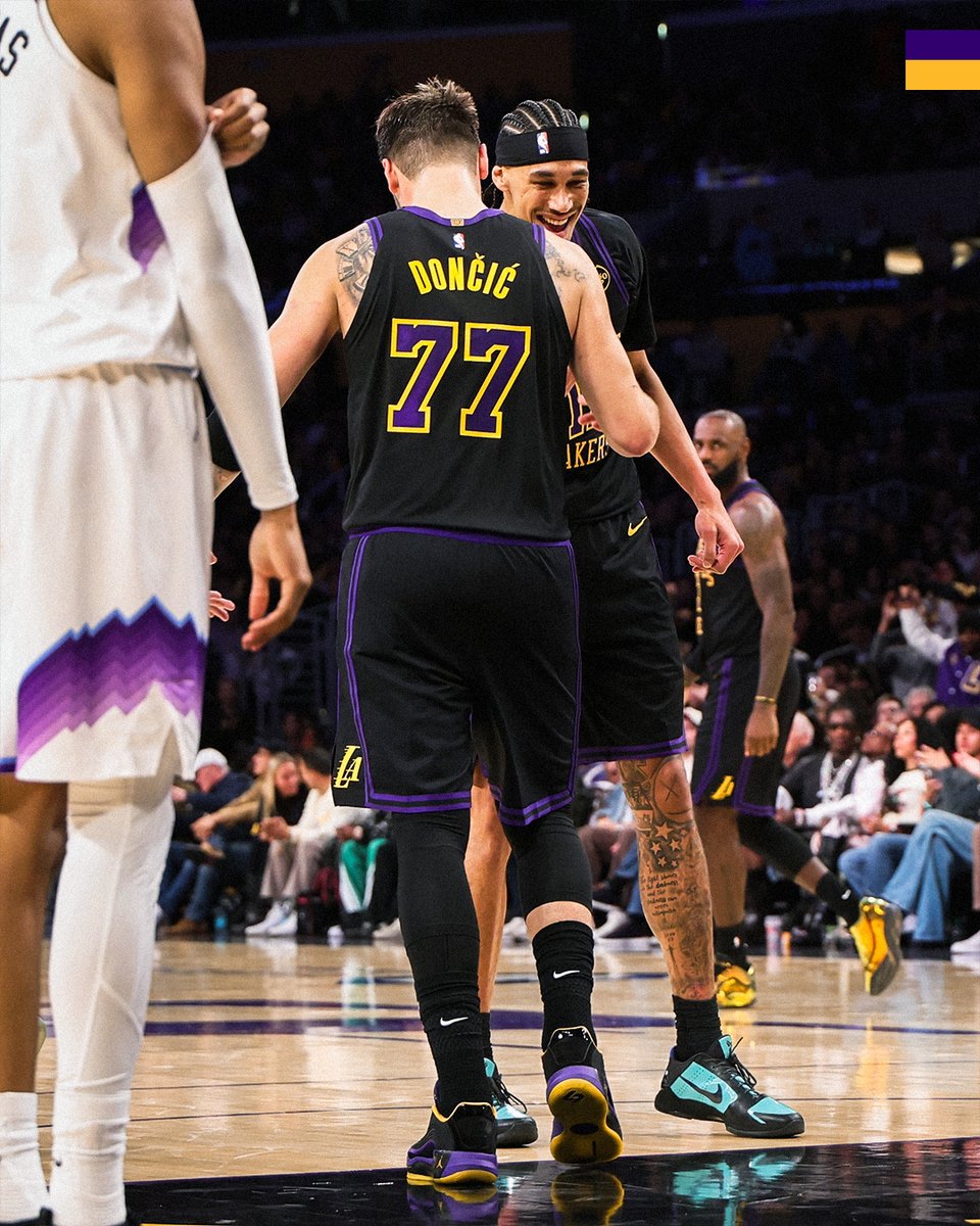 Final Stats 📊

Luka: 37 pts, 10 ast, 5 reb, 4 stl
Austin: 26 pts, 5 reb
Deandre: 20 pts, 14 reb
Jake: 16 pts, 4 reb
LeBron: 11 pts, 12 ast, 3 reb 