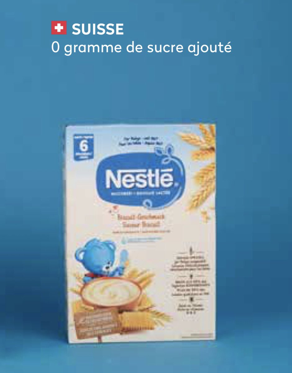 mbeatowe's tweet photo. Tandis que le bébé en Suisse consomme 0 gramme de sucre dans son Cérélac, le bébé camerounais en consomme 6fois plus. Ceci entraîne les dépendances au sucre causant obésité, diabète et autres maladies chroniques. C’est aussi le cas dans plusieurs autres pays d’Afrique. Graphiques: @publiceye_ch
