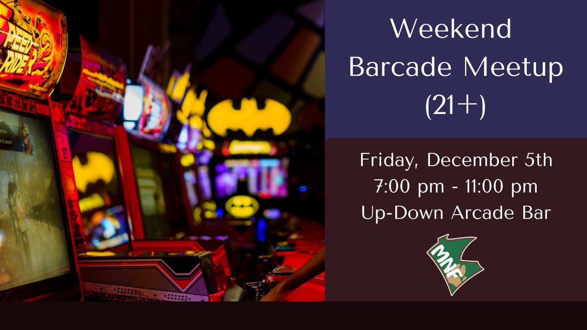 Do you like arcades? Like bars? Like pizza? Hang out with other furs at Up-Down Arcade Bar tomorrow, December 5th for a 21+ event and play some classic arcade games, socialize, and maybe get competitive with KillerQueen!

For more information: mnfurs.org/MNFurs_News/ev…