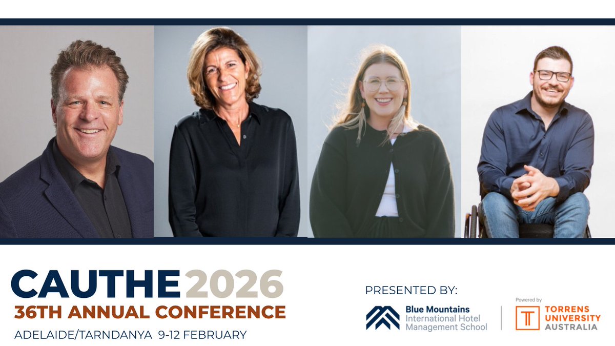 From global leadership and customer experience, to Indigenous storytelling, to accessibility and justice in tourism futures… this year’s incredible keynote speaker lineup will be one for the books! 🎤💡

#Adelaide #CAUTHE2026