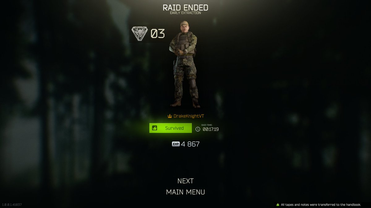 Got to finally try out the full release.

NGL I would hate myself if I died in the Tutorial. IVE BEEN PLAYING THIS GAME FOR 5 YEARS. NO FUCKING TUTORIAL SCAV GONNA NAIL MY ASS AND END IT THERE.