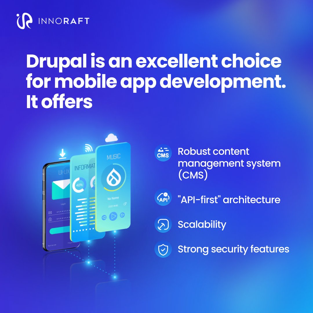 innoraft's tweet image. If you are thinking of building one for your business, consider Drupal for mobile app back-end development for so many good reasons, like API-first strategy, security, and more.
Check this blog for more information- bit.ly/4pns9Am

#mobileappdevelopment #drupal #innoraft