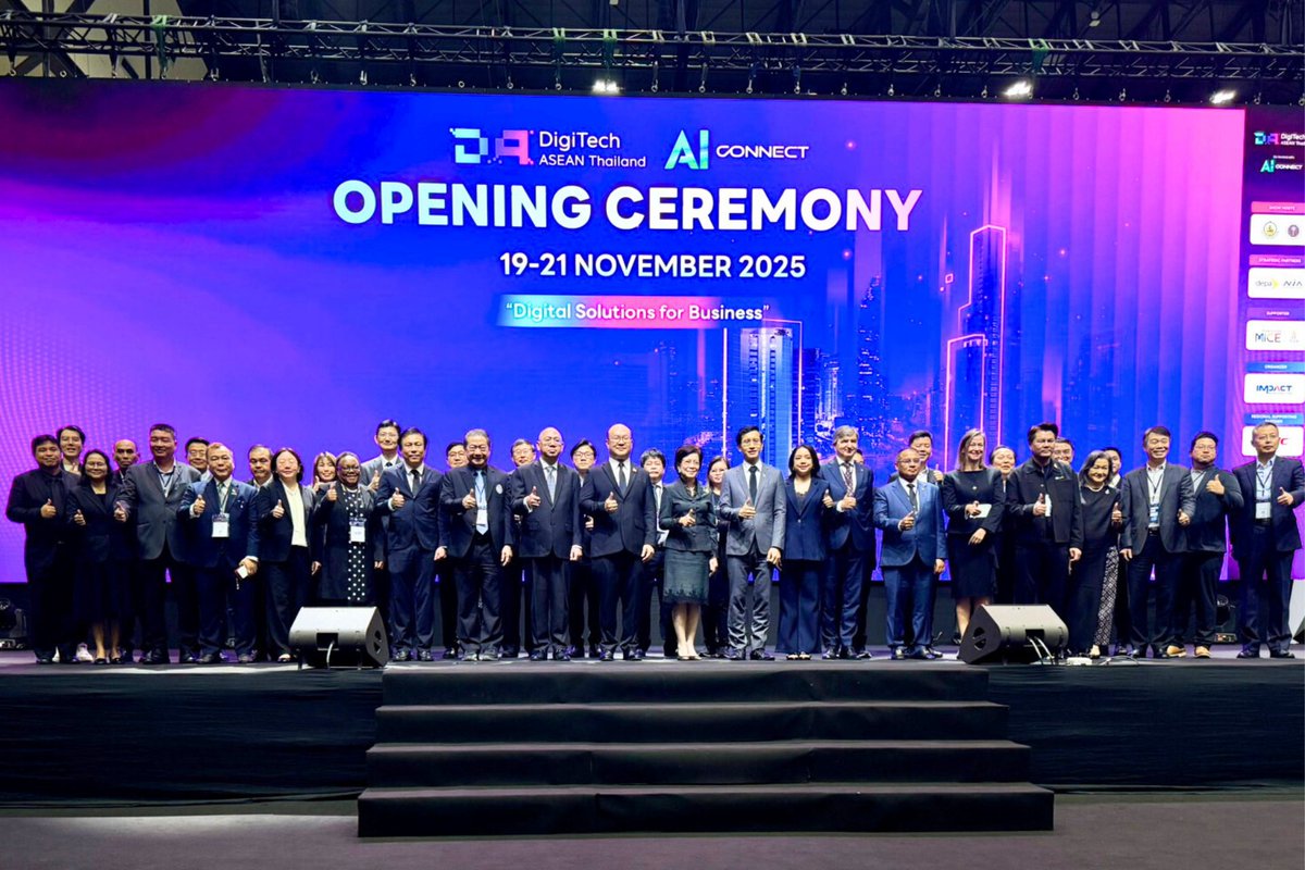 digitechaseanth's tweet image. 🎉 DigiTech ASEAN Thailand &amp;amp; AI Connect 2025 OPEN!
Latest Solutions | Explore 80+ sessions | Live Demo Showcase | 1:1 Business Matching

🗓 19–21 Nov 2025 | 📍 IMPACT Bangkok
#DigiTechASEAN2025 #AIConnect2025 #FutureOfTech #DigitalInnovation