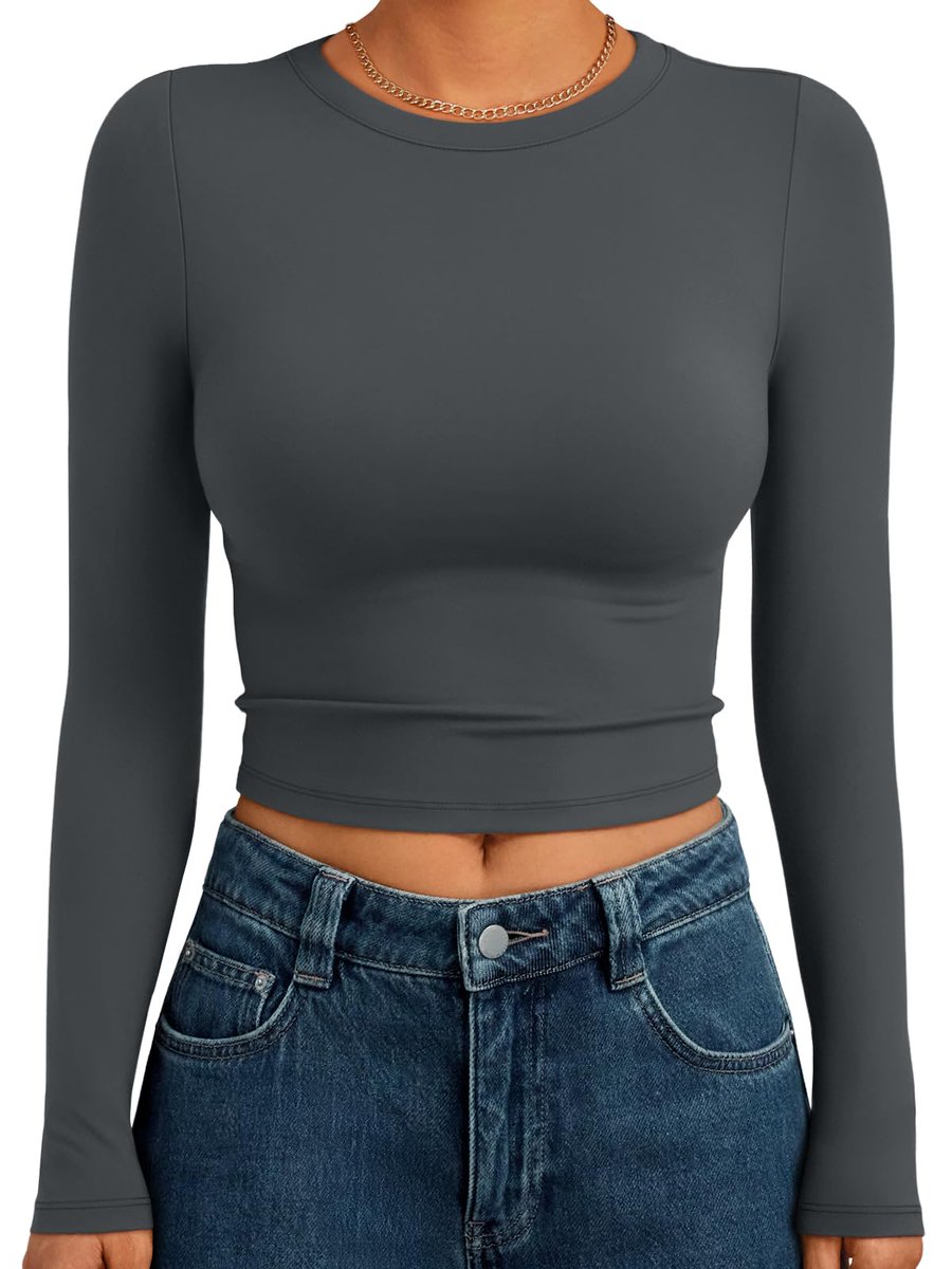 I just received Trendy Queen Womens Long Sleeve Crop Tops Basic Slim Fitted Shirts Casual Fashion 2024 Y2k Tops Teen Girl Clothes - S - Gray from uhslatt via Throne. Thank you! throne.com/nurseraq #Wishlist #Throne