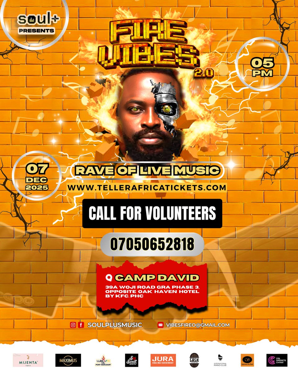 Fire Vibes 2.0 

Volunteers are needed ....just call the phone number on the flyer 

7th December 
Rave of Live Music