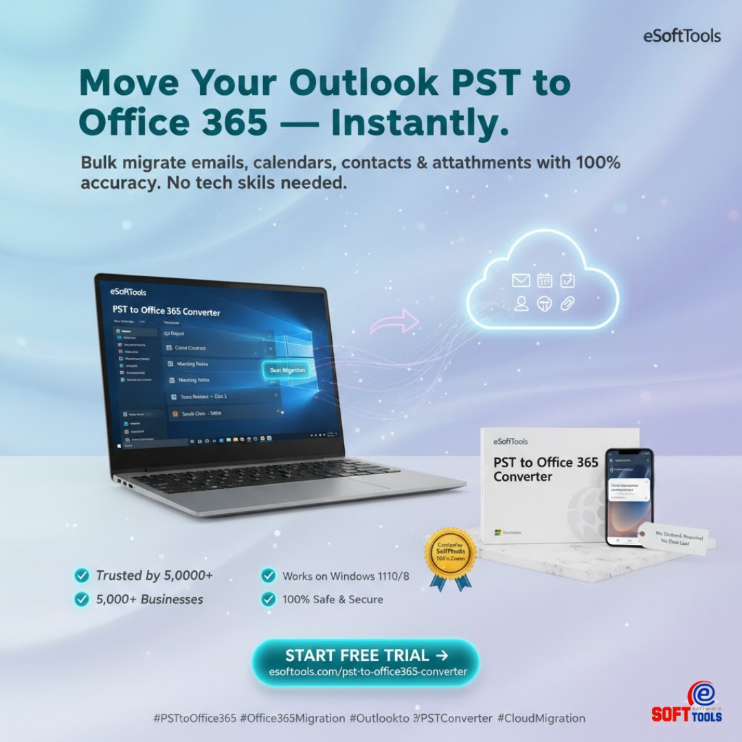 esofttools's tweet image. How to Move #PST to #Microsoft 365? ⚡☁️
Use @eSoftTools PST to #Office365 Converter for fast, secure, and complete PST import with zero data loss.
🔗 esofttools.com/pst-to-office3…

#Migration #eSoftTools #Windows #Wednesday #DWTS #Elaine #Mady #Epstein #Saudi #Whitney #LeBron #Jazz