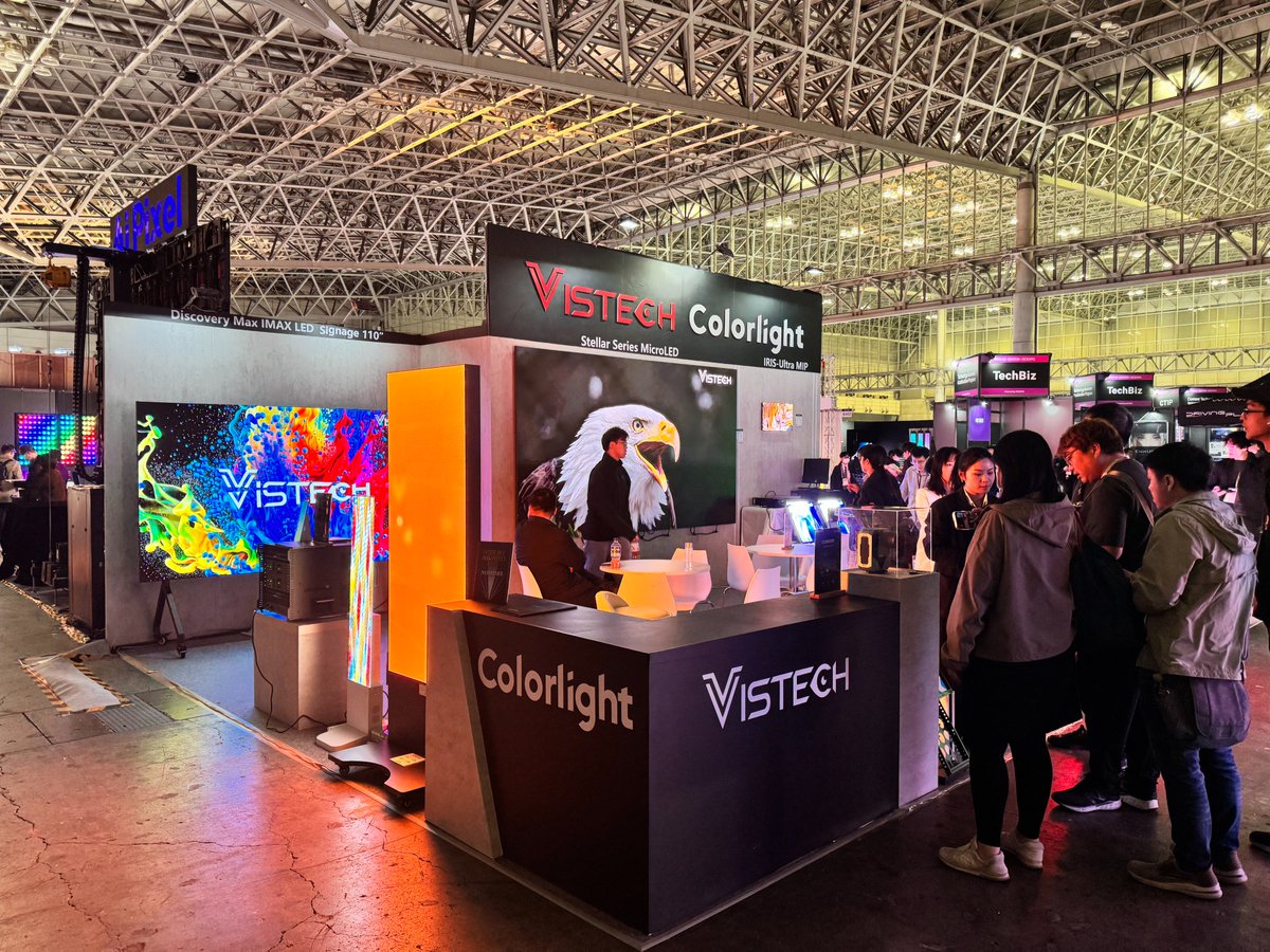 Vistech_Tech's tweet image. 🔥Day 1 at #interbee2025 ! ✨VISTECH &amp;amp; Colorlight✨
👋Welcome~ 📍Booth 6502 | Makuhari Messe | Japan
#VistechTechnology #LEDDisplay #COB #LED #LEDscreen #InterBEE #interbee2025 #Exhibition #makuharimesse