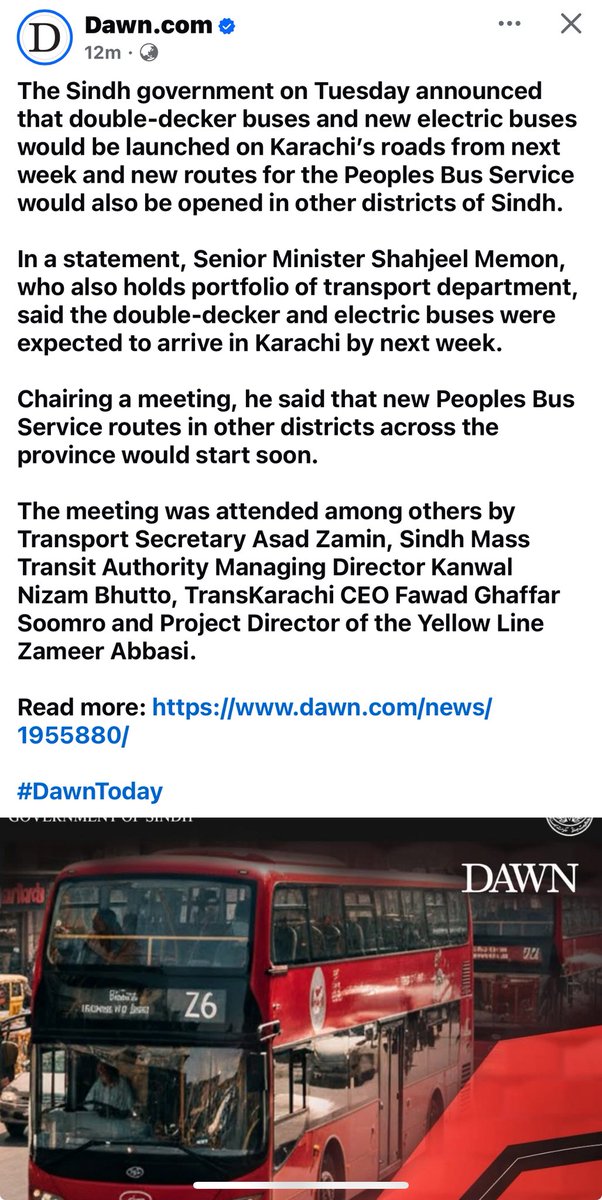 Sindh government announces electric and double-decker buses