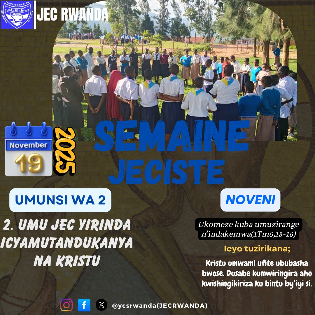 2.UMU JEC YIRINDA ICYAMUTANDUKANYA NA KRISTU 

"Ukomeze kuba umuziranenge n'indakemwa"(1Tm6,13-16)