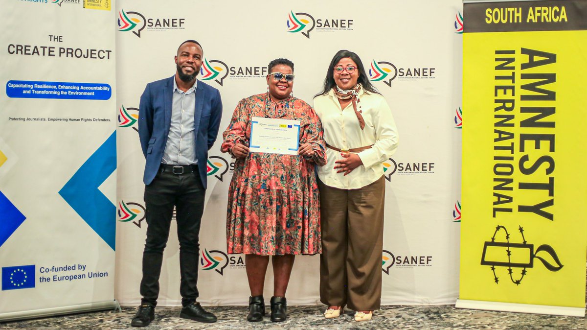 LHR_SA's tweet image. 📣 #createproject in Durban 📣

@SAEditorsForum and @AmnestySAfrica hosted a two day workshop on 29 and 30 Sep 2025 focused on resilience, accountability and the media environment. Journalists and human rights defenders came together to sharpen safety practices.