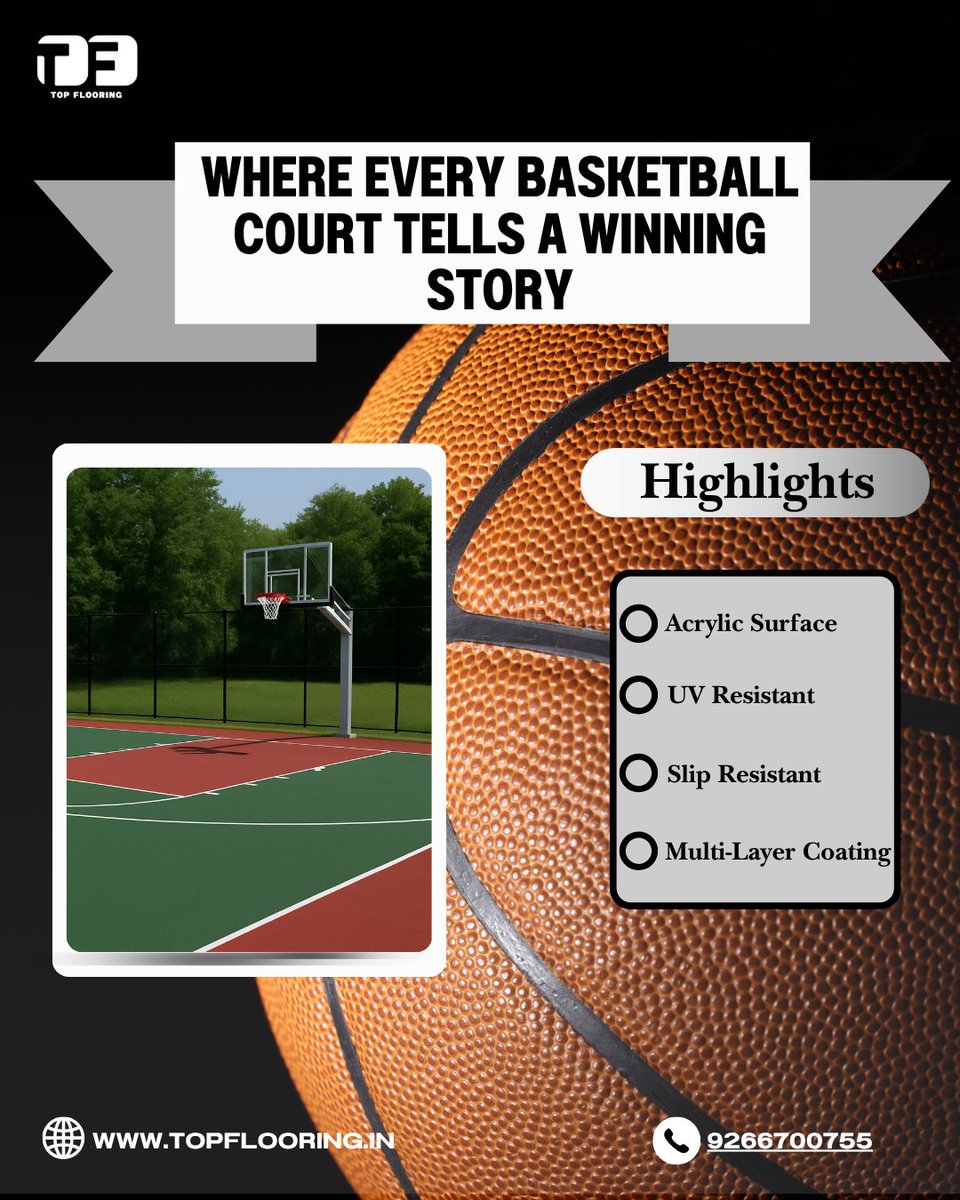 _top_flooring's tweet photo. Step onto a court that elevates every move.
At Top Flooring, our acrylic basketball courts are engineered for winning performance — UV-resistant, slip-resistant, with premium multi-layer technology. 

https://t.co/USapZK5CzM

#BasketballCourtFlooring #AcrylicSportsFlooring https://t.co/pPbHnEz3DI