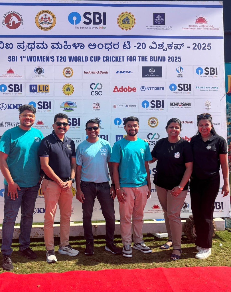 CSCGlobal's tweet image. Proud to support the first-ever Women’s T20 World Cup Cricket for the Blind with @SamarthanamT! 🙌

A big thank-you to our CSC volunteers who cheered for inclusion and helped make history. 💙

 #CSCGivesBack #InclusionInAction #WomenInSports