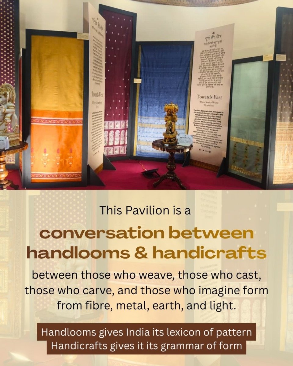 dchandlooms01's tweet image. The Vastra Kala Pavilion is now open, inaugurated by Hon’ble Minister of Textiles, Shri Giriraj Singh, in the presence of Smt. Neelam Shami Rao, Secretary (Textiles),
and Dr. M. Beena, Development Commissioner (Handlooms). #vocalforlocal #tradefair #tradefair2025 #handlooms