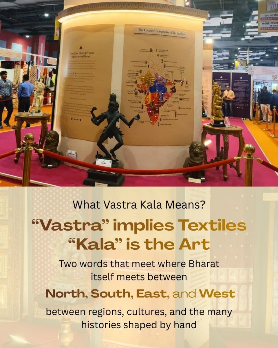 dchandlooms01's tweet image. The Vastra Kala Pavilion is now open, inaugurated by Hon’ble Minister of Textiles, Shri Giriraj Singh, in the presence of Smt. Neelam Shami Rao, Secretary (Textiles),
and Dr. M. Beena, Development Commissioner (Handlooms). #vocalforlocal #tradefair #tradefair2025 #handlooms