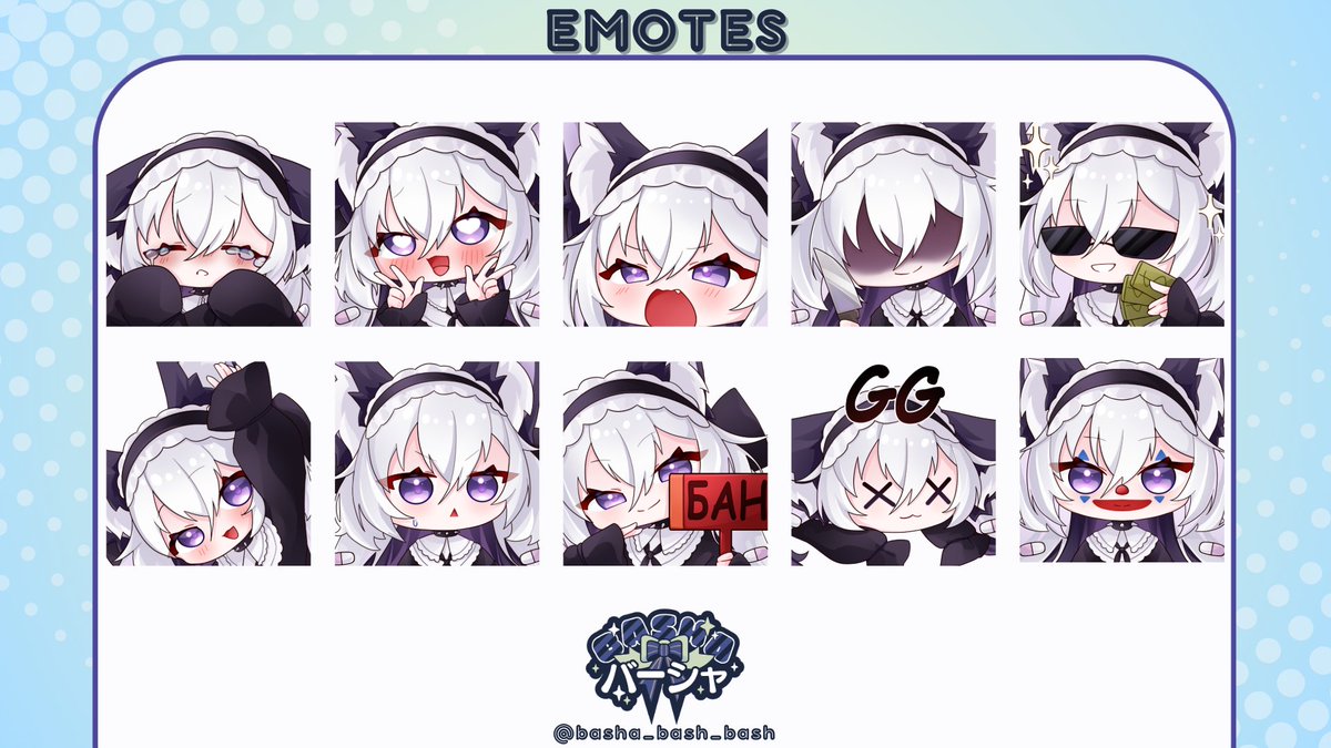 basha_bash_bash's tweet image. COMMISSIONS OPEN
Twitch emotes

&amp;gt;1 emote - 6$
&amp;gt;Deadline 1 emote - 1 week
#emoteartist #chibiart #Vtuber 
#イラスト #ArtistOnX #Commission #comissionsopen