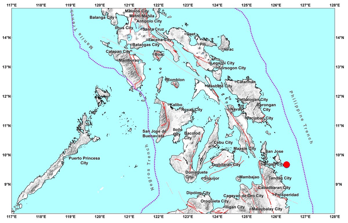 phivolcs_dost's tweet image. #EarthquakePH #EarthquakeSurigaoDelNorte
Earthquake Information No.1
Date and Time: 19 November 2025 - 02:27 PM
Magnitude = 2.2
Depth = 033 km
Location = 09.66°N, 126.36°E - 027 km S 59° E of General Luna (Surigao Del Norte)

earthquake.phivolcs.dost.gov.ph/2025_Earthquak…