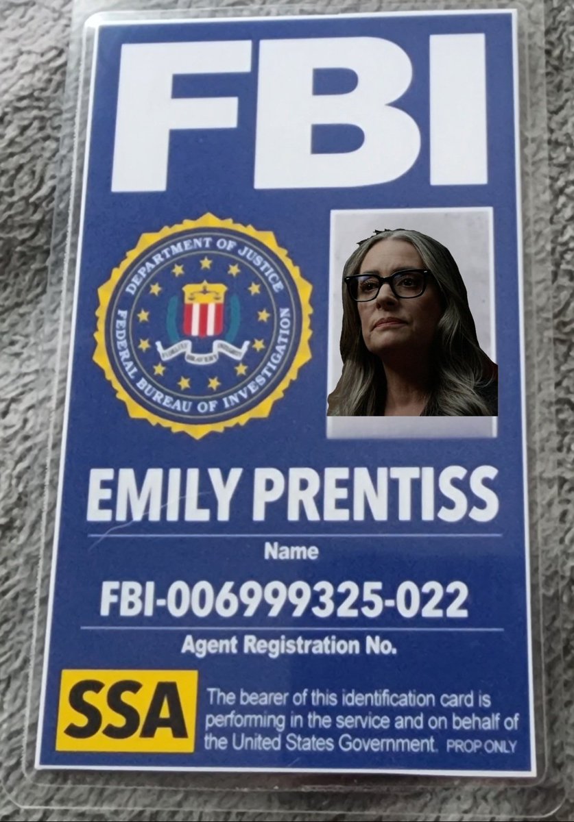 JodySimonSays's tweet photo. @pagetpaget A little old fashioned photo editing of a collectable badge I own &amp; Ta Da!

Updated Emily Prentiss ID Badge. https://t.co/IwU3Q50jGG