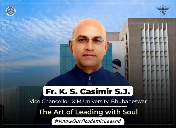 𝗙𝗿. 𝗞. 𝗦. 𝗖𝗮𝘀𝗶𝗺𝗶𝗿 𝗦.𝗝., Vice Chancellor of <a href="/xim_university/">XIM University</a>, Bhubaneswar, a Jesuit priest, accomplished academician, and transformational leader. He stands as a beacon of visionary education and servant leadership in India’s higher learning landscape. As the Director