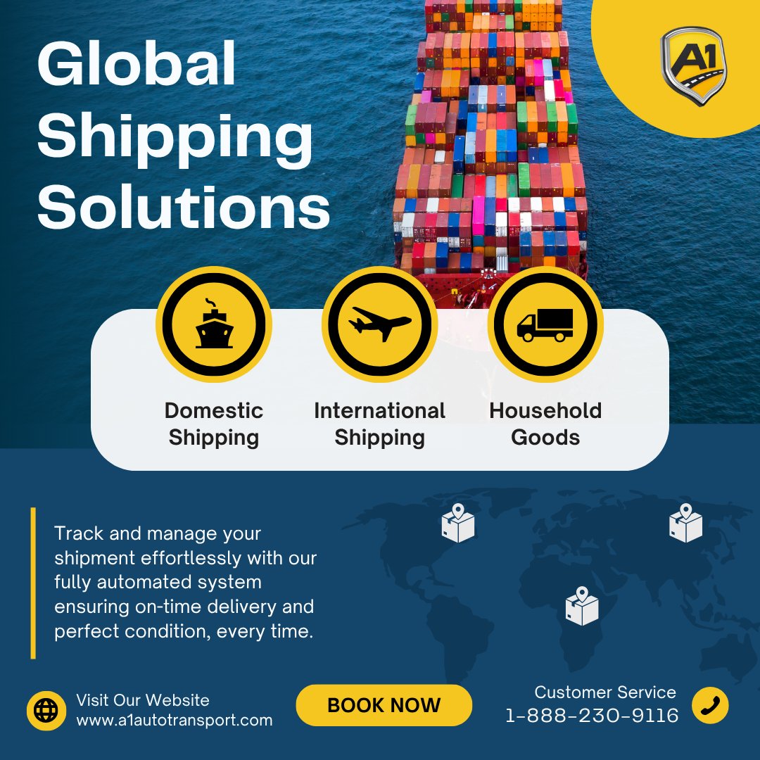 a1autotransport's tweet image. Your world, delivered.🌍 Whether it&apos;s across the street or across the sea, we make Global Shipping simple and reliable. Get your domestic, international, or household goods shipment managed effortlessly with A1.

Book your next move today!

#GlobalLogistics #internationalshipping