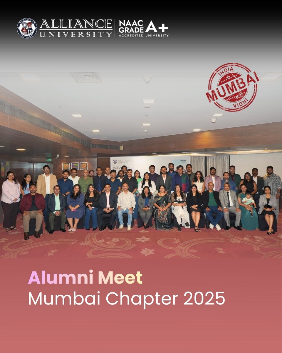 AllianceUniOfcl's tweet image. Alliance University Alumni Meet – Mumbai Chapter 2025

Filled with laughter, nostalgia, meaningful conversations, and memorable moments, the meet truly reflected the unity, pride, and vibrancy of our alumni community.

#allianceuniversity #mumbaichapter #alumnimeet2025