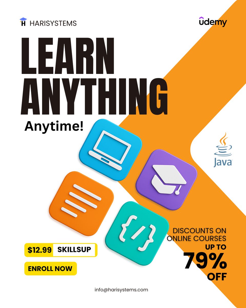 harisystems's tweet image. Java 21 Programming Masterclass: Fundamentals for Beginners
udemy.com/course/java-21…
#java #fundamentals #udemy #blackfriday #offers #harisystems