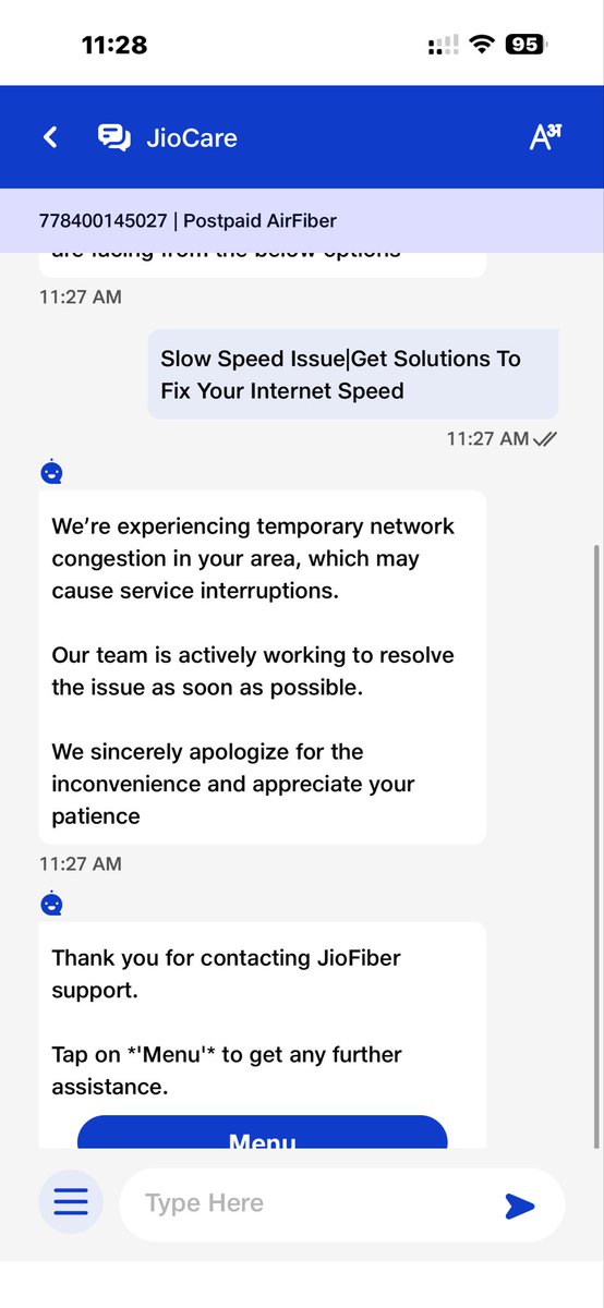 sattyvirus's tweet photo. @JioCare @reliancejio 
The internet at my location 743401 is pathetic for the last few months and I have been trying to connect with customer care with no luck. I get automated replies to mention it’s down and the team working for months now. See attached. https://t.co/XKeIBteE2F