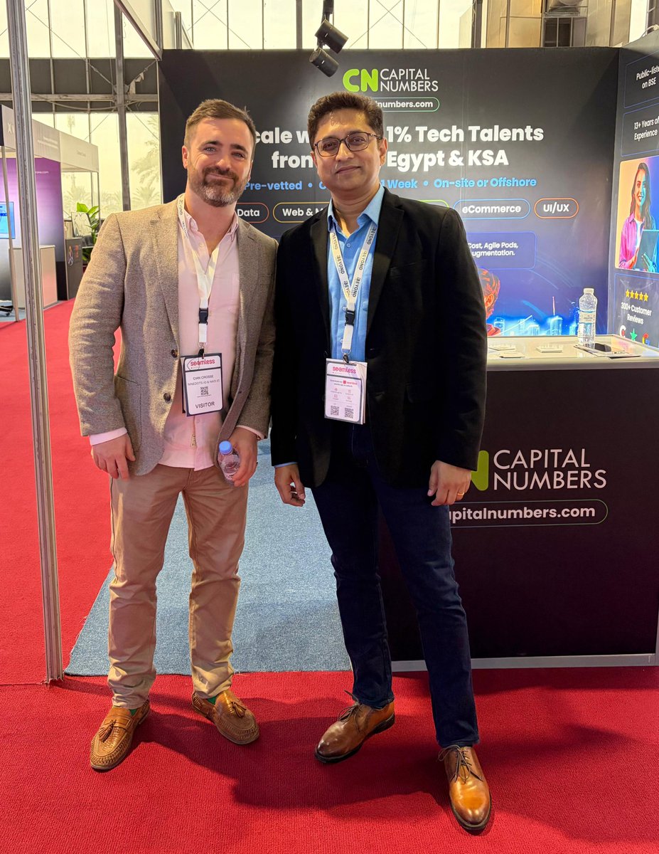 _CNInfotech's tweet image. Seamless Saudi Arabia 2025 - Final Day!
If you’re at Seamless today, drop by Hall H4, Booth Y60 to meet the Capital Numbers team &amp;amp; explore how we can help you with:
🔹AI-powered #DigitalEngineering
🔹Cloud &amp;amp; #DevOps
🔹Data &amp;amp; #Analytics
🔹Enterprise Platforms &amp;amp; #CRM
🔹#Ecommerce