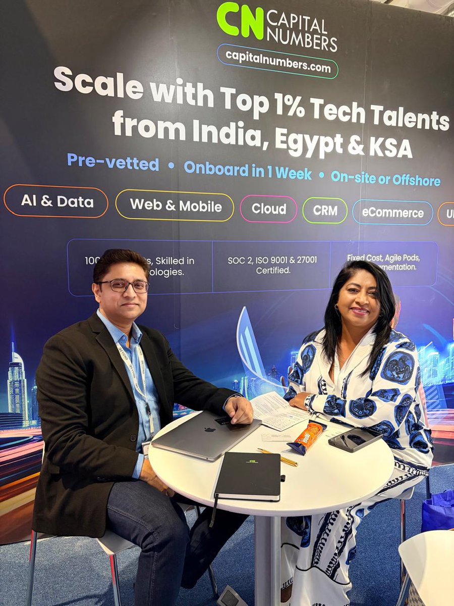 _CNInfotech's tweet image. Seamless Saudi Arabia 2025 - Final Day!
If you’re at Seamless today, drop by Hall H4, Booth Y60 to meet the Capital Numbers team &amp;amp; explore how we can help you with:
🔹AI-powered #DigitalEngineering
🔹Cloud &amp;amp; #DevOps
🔹Data &amp;amp; #Analytics
🔹Enterprise Platforms &amp;amp; #CRM
🔹#Ecommerce