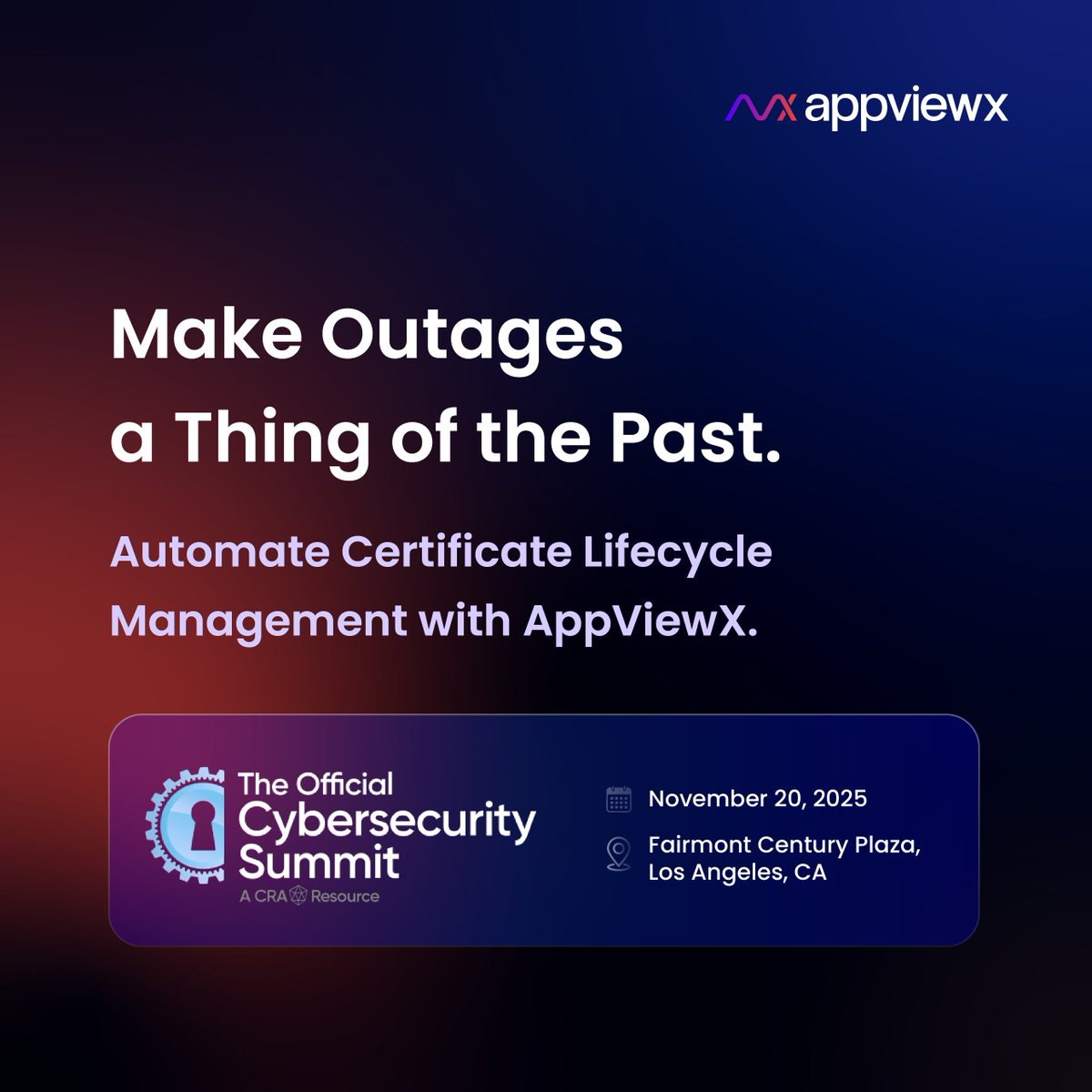 AppViewX's tweet image. Visit us at the Official Cybersecurity Summit in Los Angeles to explore how @AppViewX automates #CLM and prepare enterprises for #PQC

Register: cyberriskalliance.swoogo.com/losangeles-202…

#PKI #MachineIdentity #CryptoAgility #AppViewX #OfficialCybersecuritySummit #CRAevents