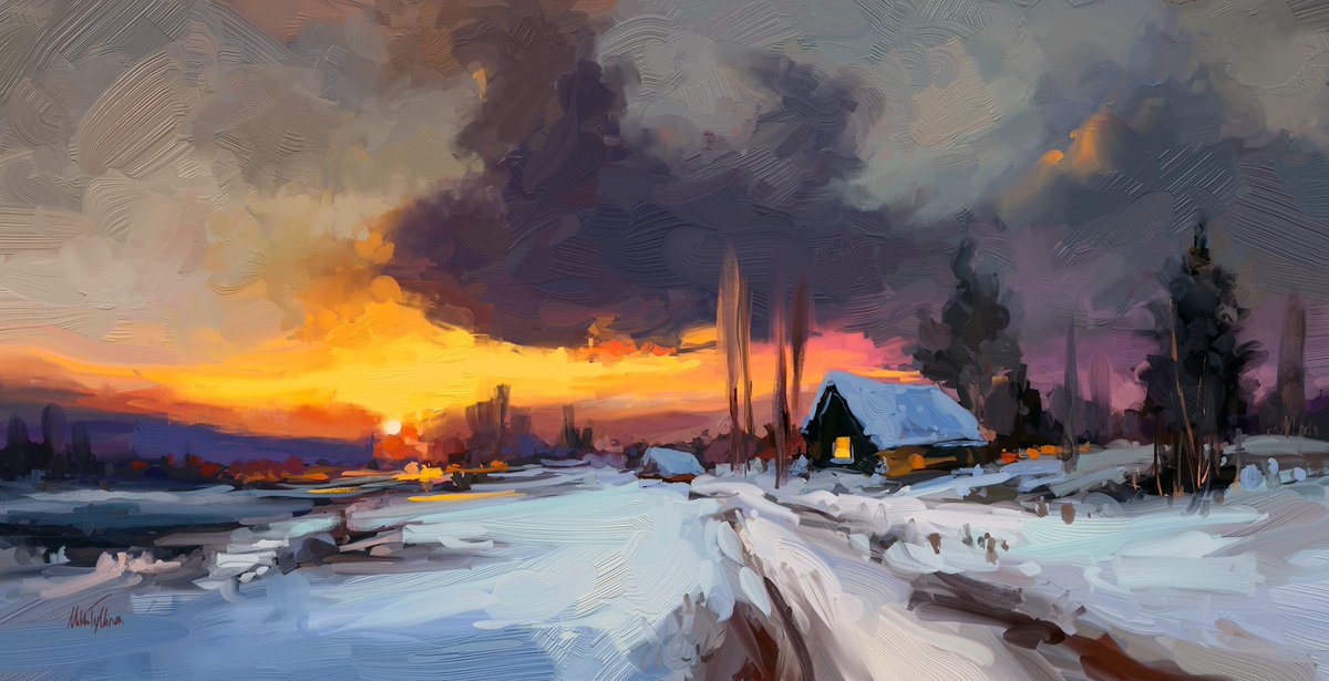 MikkoTyllinen's tweet photo. I am really enjoying painting winter landscapes. There is something wild and romantic in a cold, colorful view. So here is a collection of my latest paintings. Hope you enjoy it! https://t.co/WUwoVtFynJ