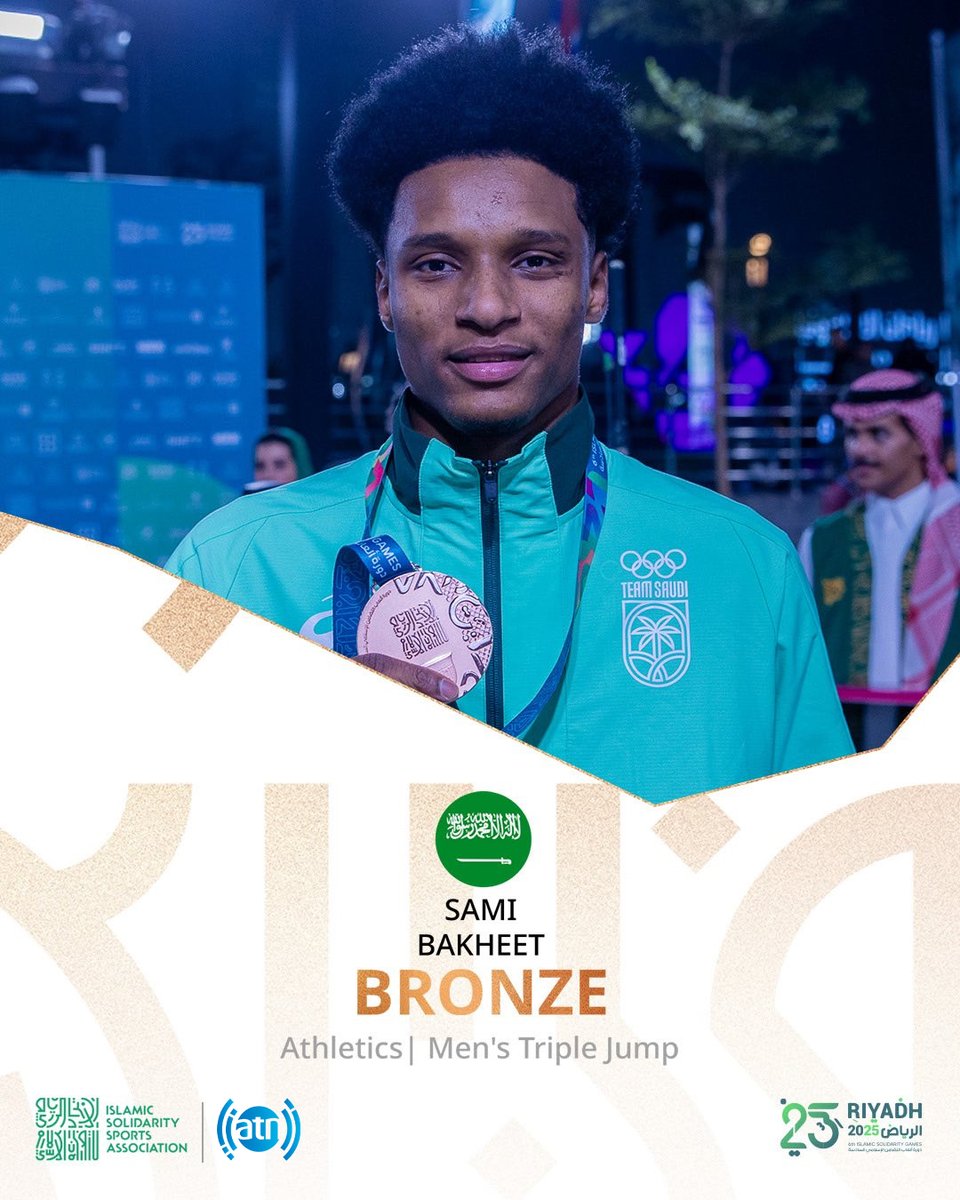ArianaNews_'s tweet photo. Athletics Men’s Triple Jump Results
🥇 Ibrohim Makhkamov - Uzbekistan
🥈Soumaila Sabo - Burkina Faso
🥉 Sami Bakheet - Saudi Arabia
--
Broadcast Sponsor: @afghan_wireless
Co-broadcast Sponsor: @alhayathospital_ahh
#ArianaSport #ArianaTelevision #ATN #ATNN #ArianaNews #ATNSport #Sport #Sports #SportFan #IslamicSolidarityGames2025 #ISG2025 #SolidarityThroughSport #UnityInDiversity #SportsForPeace #IslamicGames #MuslimAthletes #InternationalSports #RoadToISG2025 #AfghanWireless #AWCC #AlHayatHospital