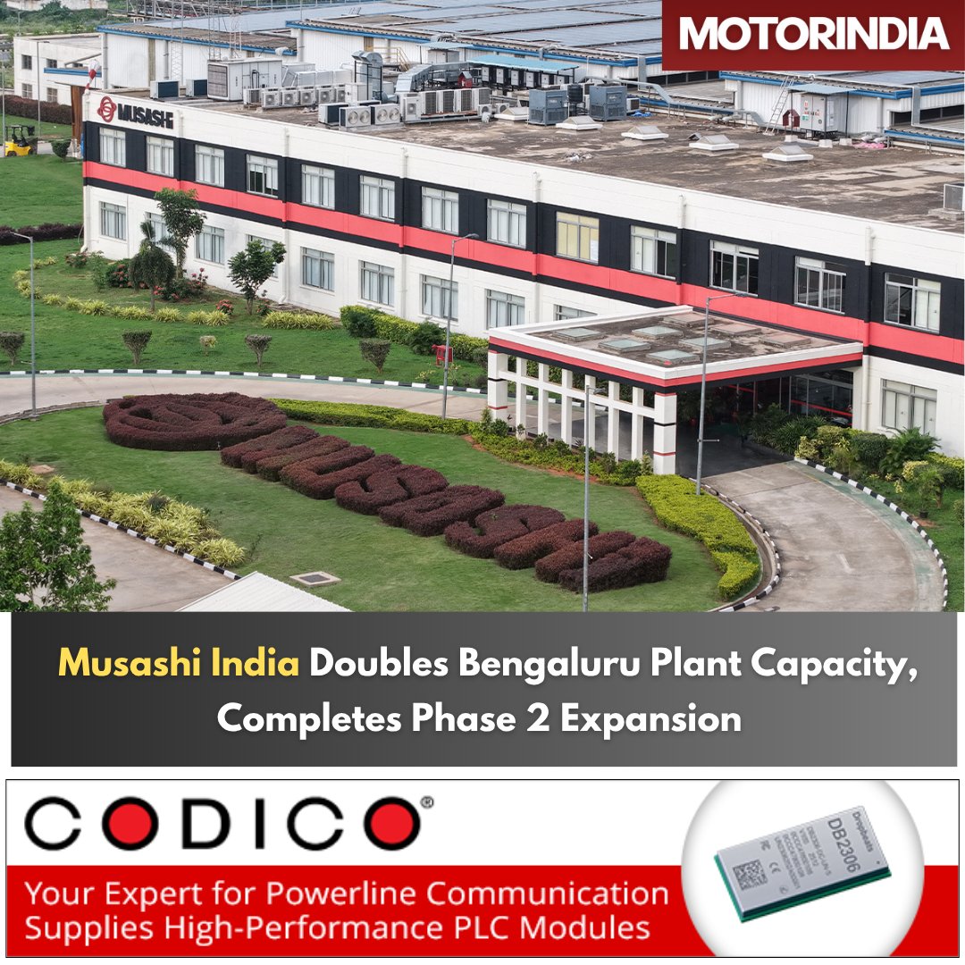 motorindiatweet's tweet image. Musashi India has completed Phase 2 of its Bengaluru plant expansion, doubling capacity and strengthening India’s automotive &amp;amp; EV ecosystem. The upgraded unit will be fully operational by Dec 2025.

𝐑𝐞𝐚𝐝 𝐌𝐨𝐫𝐞: motorindiaonline.in/musashi-india-…

#MusashiIndia #AutoComponents
