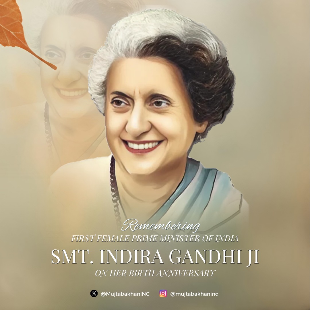 On Smt. #IndiraGandhi’s birth anniversary, we remember a leader defined by resolve, clarity of purpose, and an unshakable sense of India’s strategic interests. Her tenure reshaped our national security, strengthened our global standing, and expanded the scope of social welfare.