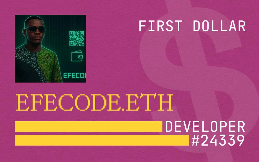 efecode's tweet image. I will help you @earnfirstdollar on @base

Want in?

firstdollar.money/?r=zp2L0X