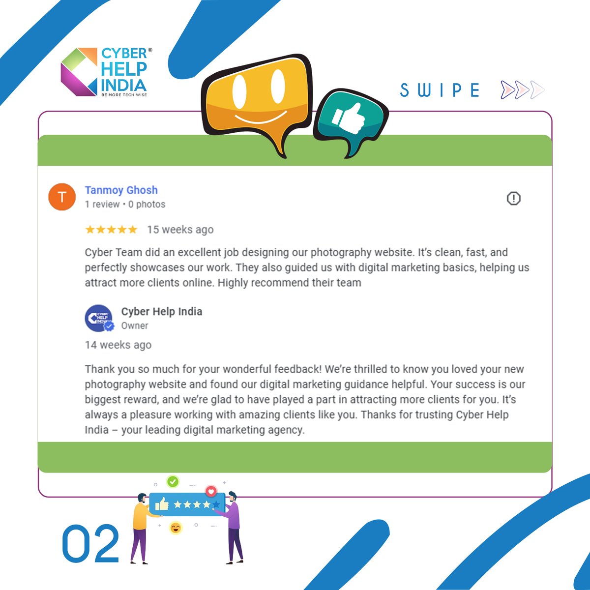 CyberHelpIndia's tweet image. We love hearing from our community!
Check out why people rely on Cyber Help India for their digital needs.

Let&apos;s Talk 9233556555
cyberhelpindia.com
​
#CyberCommunity #CustomerLove #CyberHelpIndia #TechSupport #ReviewSpotlight