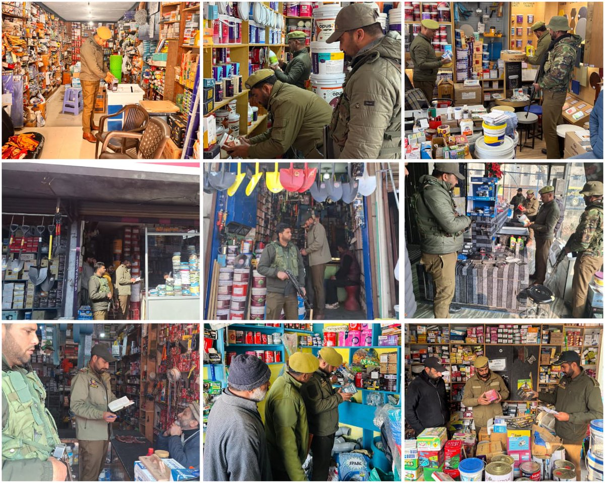 Gbl_Police's tweet image. To ensure strict #compliance with safety #protocols and to prevent any #misuse of regulated materials, #GanderbalPolice today carried out an extensive #inspection drive of #Hardware and #paint shops across the #district.
@OfficeOfLGJandK 
@JmuKmrPolice @KashmirPolice