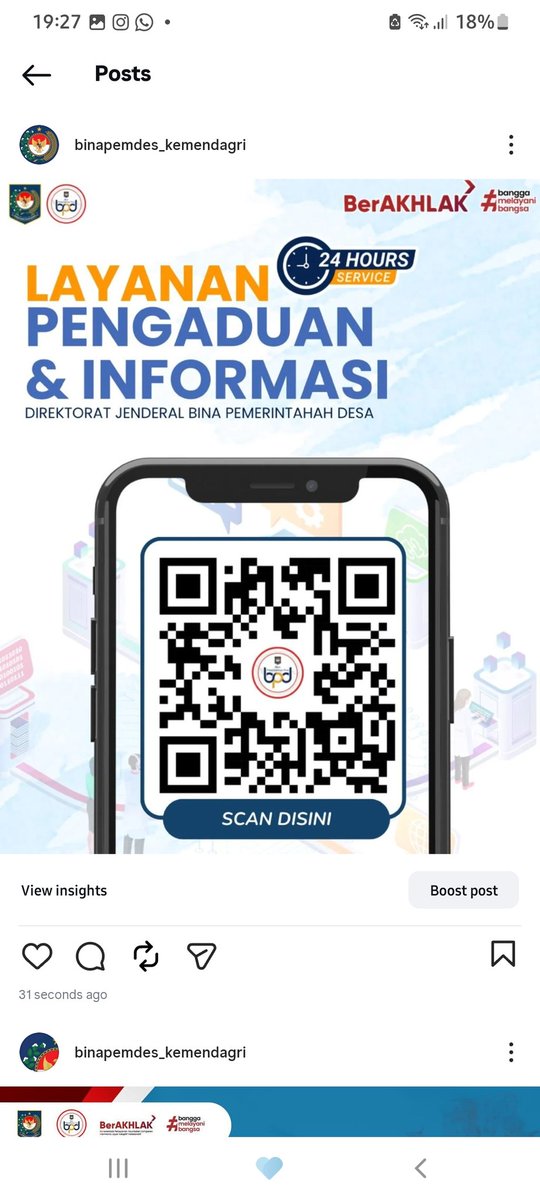 Layanan Pengaduan dan Informasi Ditjen Bina Pemerintahan Desa kini tersedia 24 jam, termasuk hari libur.
