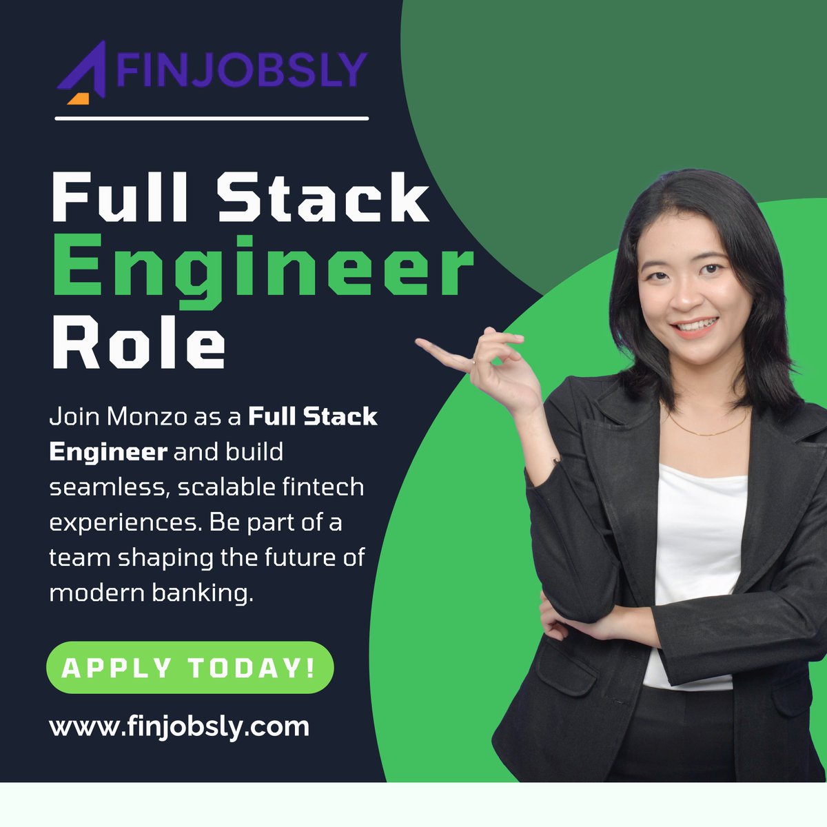 finjobsly's tweet image. Ready to take your engineering career to the next level?
Monzo is hiring a Full Stack Engineer to help build seamless, scalable and modern fintech experiences. 

Sign up Now: finjobsly.com

#Finjobsly #FullStackEngineer #FintechJobs #TechCareers #SoftwareEngineering