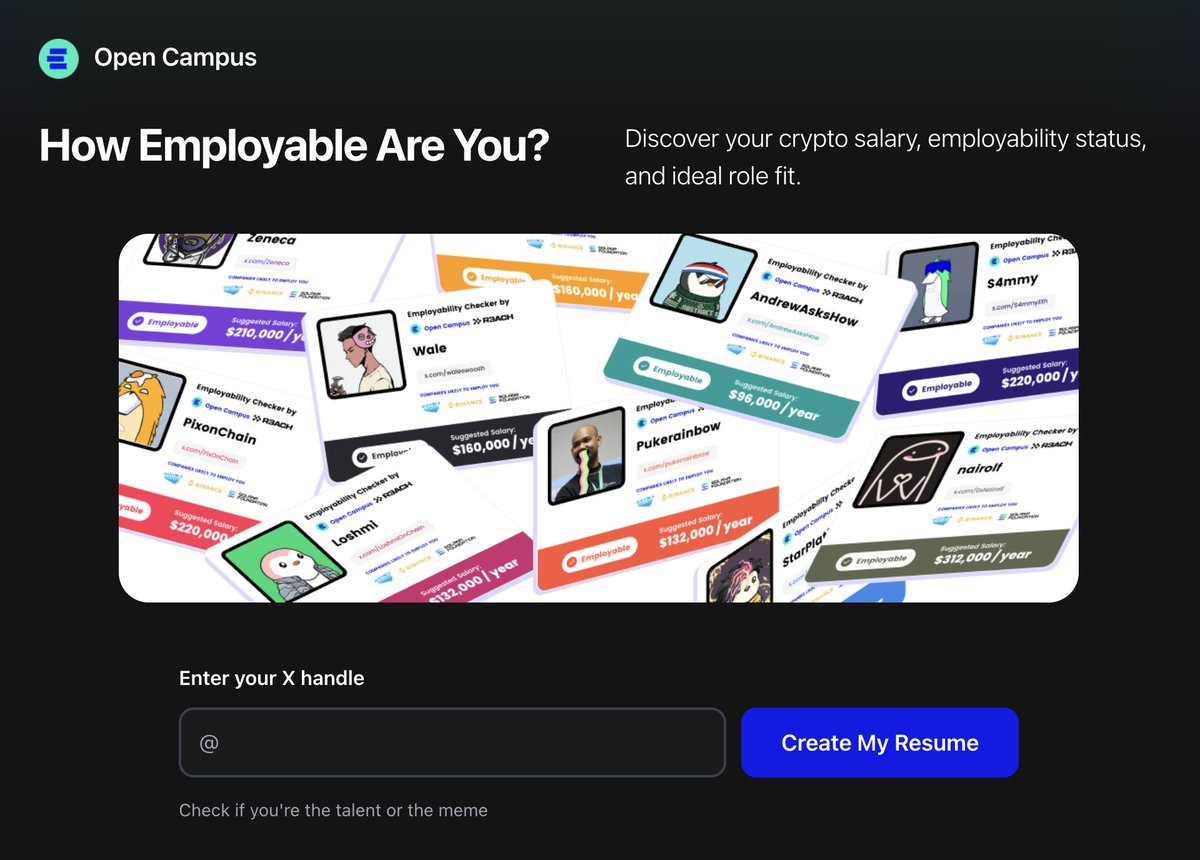 lucainweb3's tweet image. If you were on CT yesterday, you probably saw the @opencampus_xyz salary CVs everywhere. It went from idea to nearly 1M impressions in 24 hours because we built around a conversation that was already happening.

A few weeks ago, CT was deep into salary debates. Everyone was…
