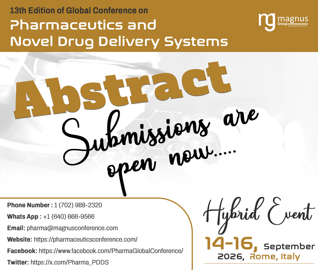 Pharma_PDDS's tweet photo. Mark your calendars for the @Pharma_PDDS Organized by @magnus_group!
sept 14-16,2026 in #Rome, Italy
📞+1 (702) 988-2320
💬+1 (640) 666-9566
abstract submission: https://t.co/INAqh3txgG
📄Confirm slot: https://t.co/0bIqgN7G9Q
#PDDS 2026 #Pharmaceutics conference https://t.co/CqNCTqqGDV