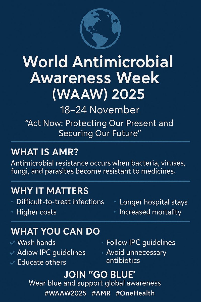 MdMicrobiology's tweet photo. Supporting global efforts to combat antimicrobial resistance. Together, we can make a difference. 🌍#WAAW2025 #Who #AMR @WHO @MOPHQatar @HMC_Qatar @PHCC https://t.co/KzPZn67nvp