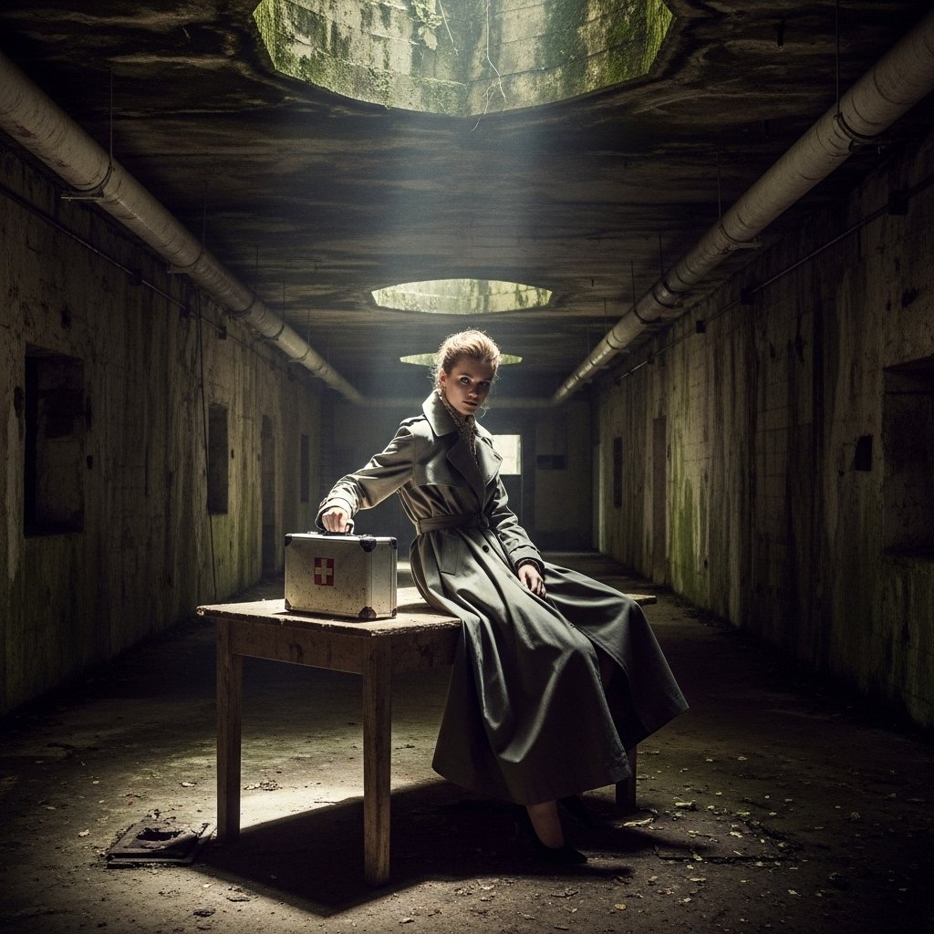 syntaxaegis's tweet image. She came with a trench coat, a first aid box, and the authority of someone who’s already reopened this asylum twice.

#hautecouture #surrealism #art #couture #fashionphotography