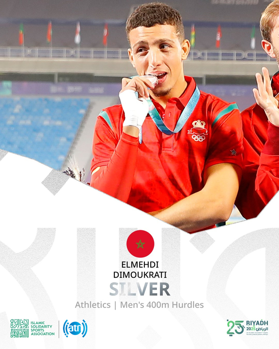 ArianaNews_'s tweet photo. Athletics Men's 400m Hurdles Results
🥇Berke Akcam - Türkiye
🥈Elmehdi Dimoukrati - Morocco
🥉Ismail Nezir - Türkiye
--
Broadcast Sponsor: @afghan_wireless
Co-broadcast Sponsor: @alhayathospital_ahh
#ArianaSport #ArianaTelevision #ATN #ATNN #ArianaNews #ATNSport #Sport #Sports #SportFan #IslamicSolidarityGames2025 #ISG2025 #SolidarityThroughSport #UnityInDiversity #SportsForPeace #IslamicGames #MuslimAthletes #InternationalSports #RoadToISG2025 #AfghanWireless #AWCC #AlHayatHospital