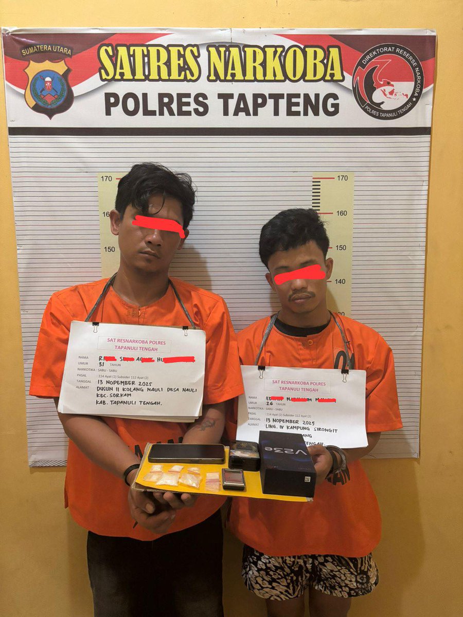 Dua Pengedar Narkoba Ditangkap di Tapteng dan Sibolga, Sabu Bruto 12,61 Gram Disita humas.polri.go.id/news/detail/21…